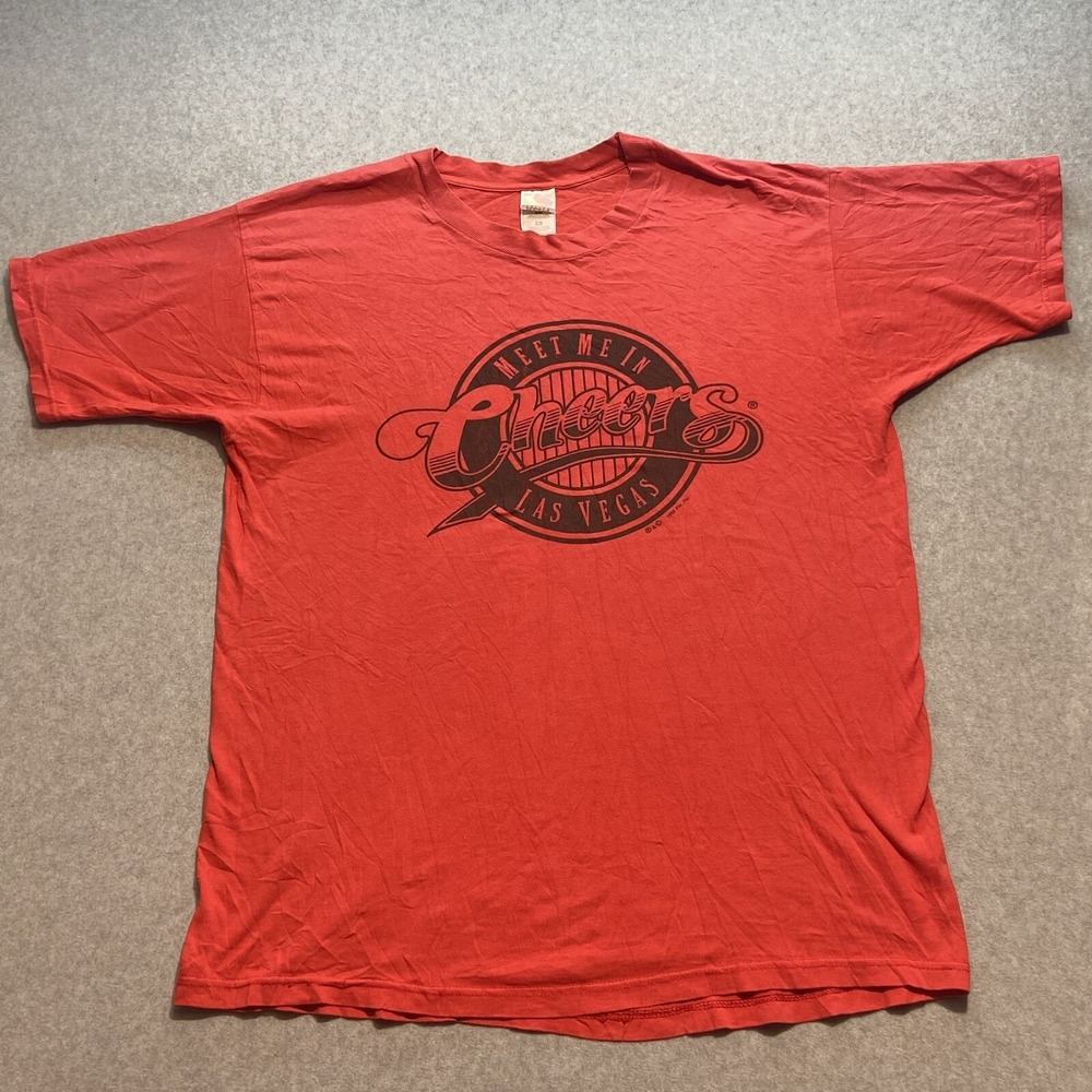 Vintage 90's CHEERS Red Las‎ Vegas Size XL T-Shirt